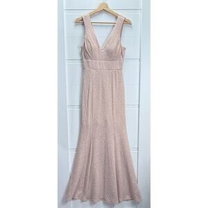 Speechless Women's V-Neck Sleeveless Shimmer Gown Size 5  Dress - Blush Pink -‎